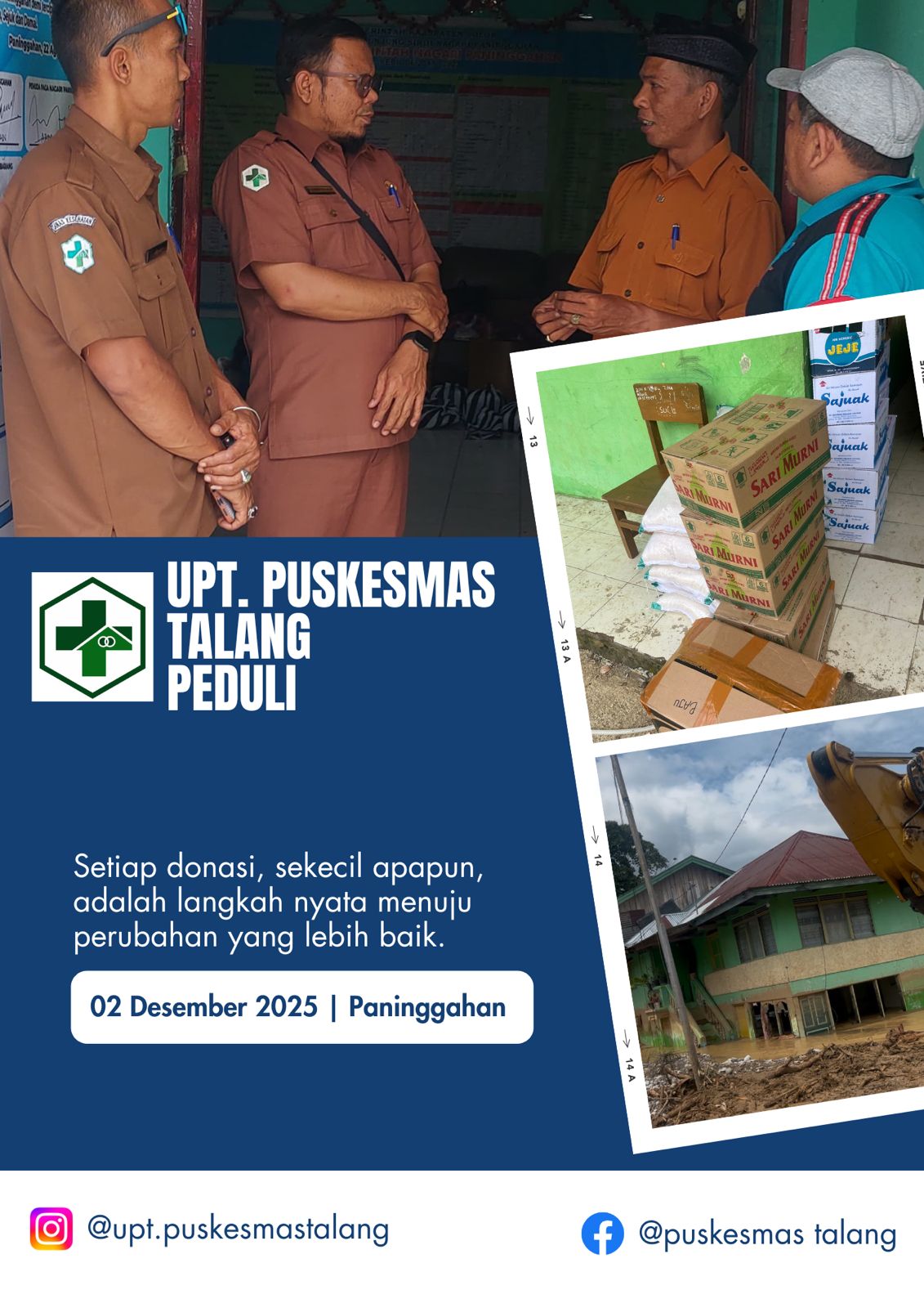 UPT Puskesmas Talang Kabupaten Solok Peduli Bencana
