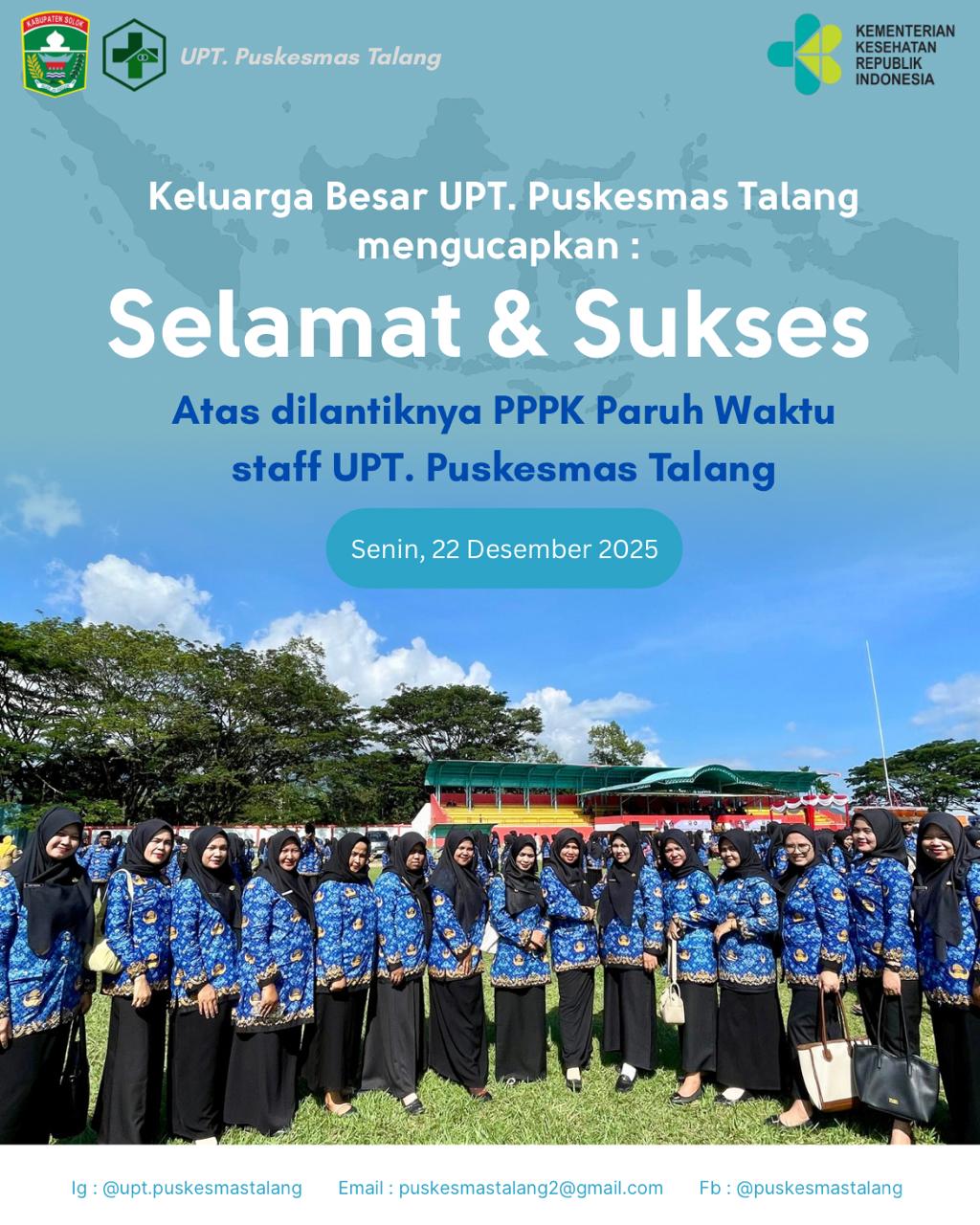 Pelantikan PPPK PW UPT Puskesmas Talang