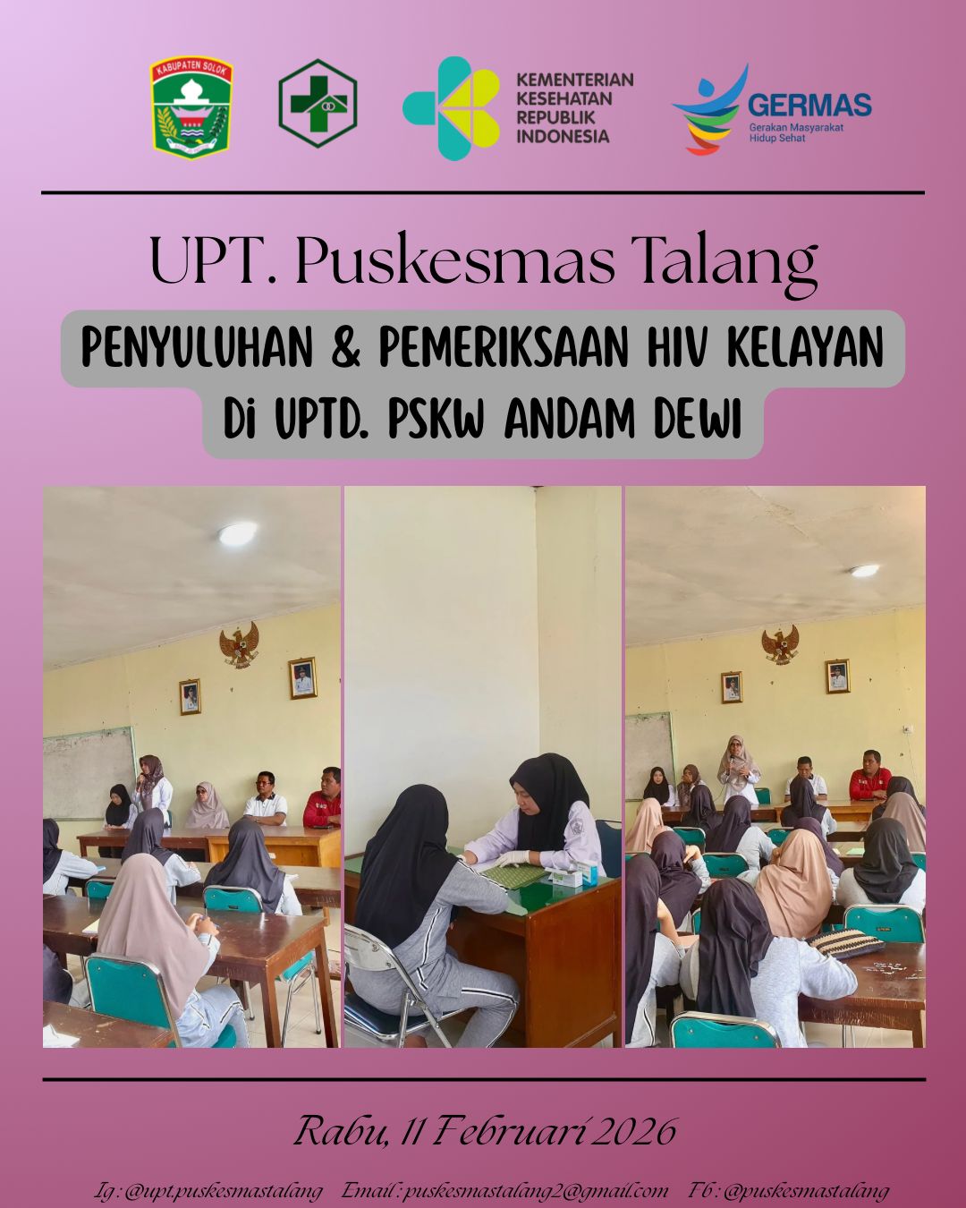 Pemeriksaan Rutin PSKW Andam Dewi